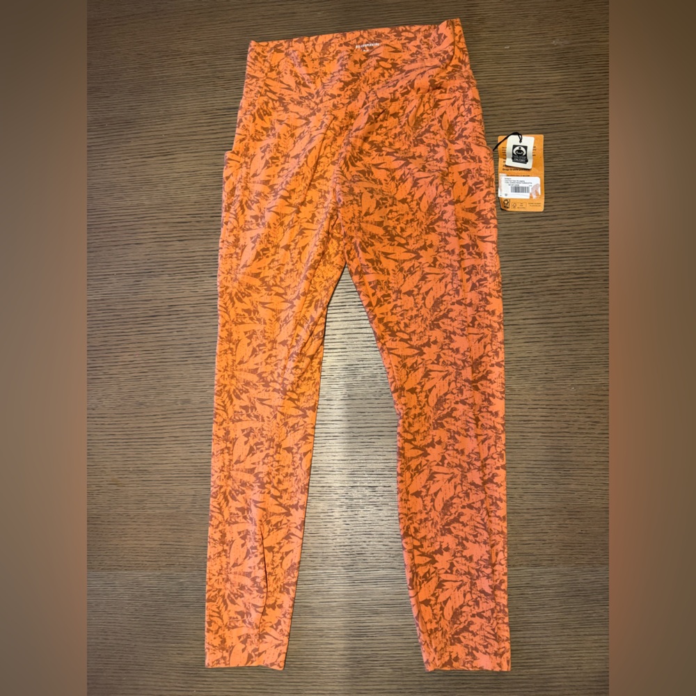 REI Trail Leaves Fresh Terracotta Yoga Leggings NWT 🧡🧘‍♂️